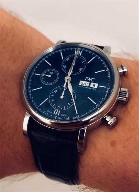 iwc portofino chronograph blue|iwc portofino 150 years anniversary.